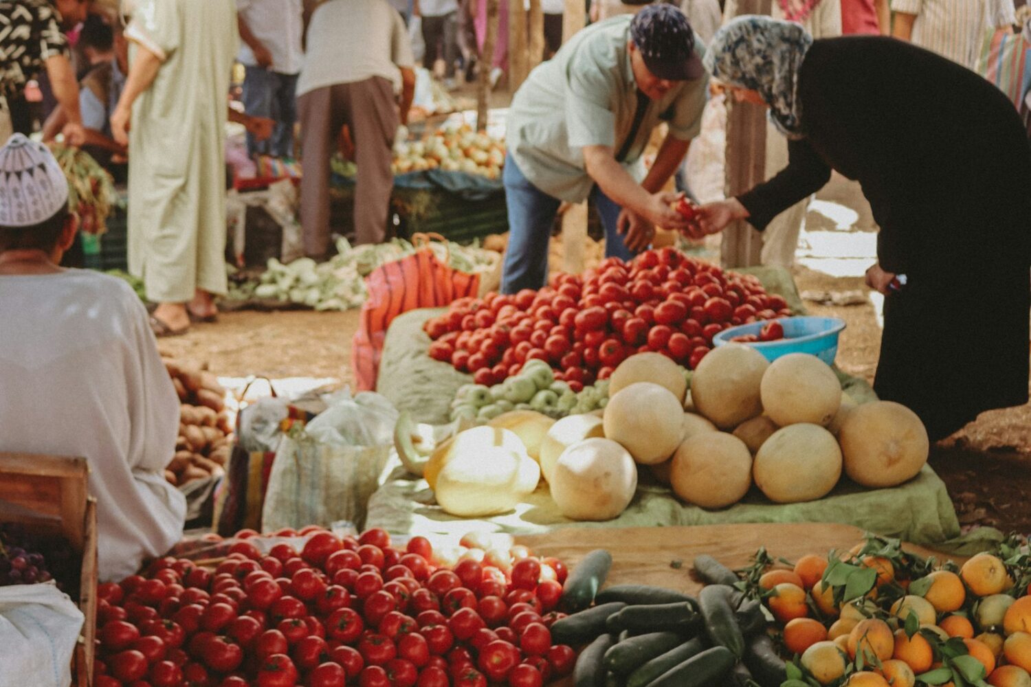 Fresh produce at a Moroccan weekly market