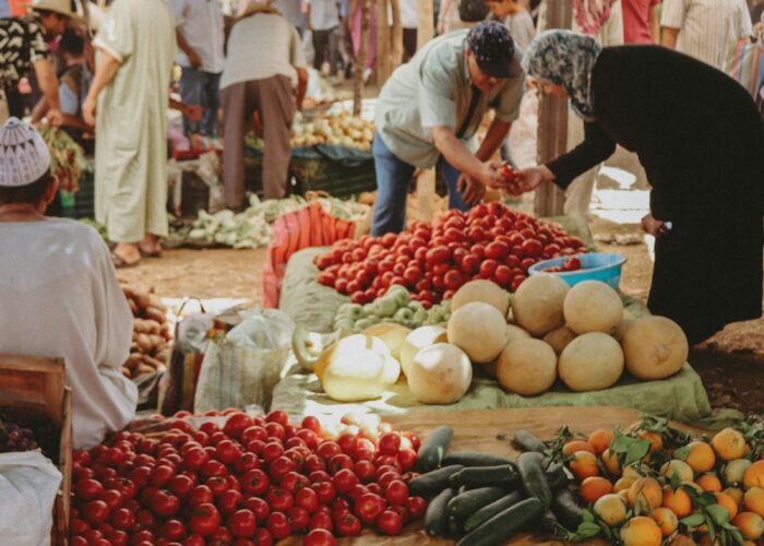 Fresh produce at a Moroccan weekly market