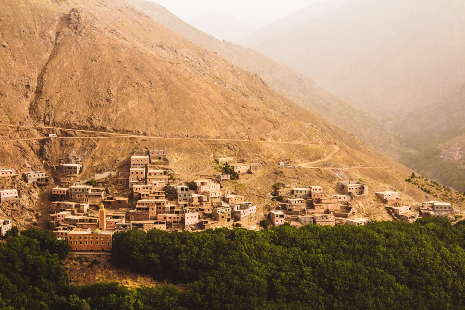 Earthen Berber village in the High Atlas