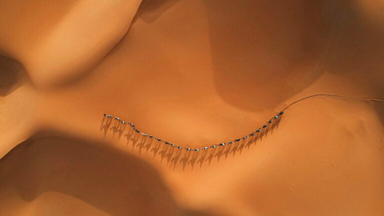 Camel trek in the Erg Chebbi dunes, Merzouga, Sahara Desert, Morocco