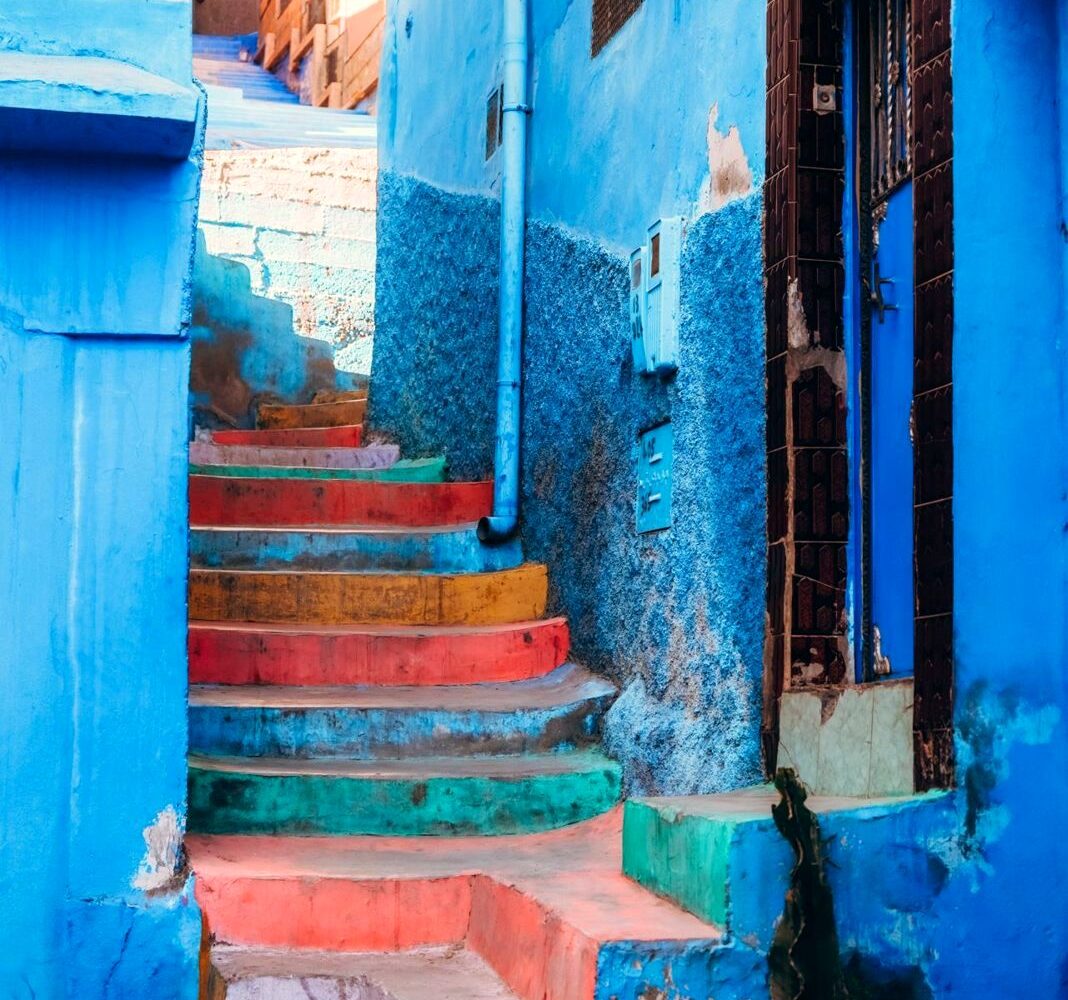 Blue streets of Chefchaouen, the blue city of Morocco
