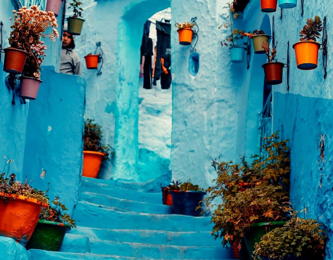 Blue streets of Chefchaouen, the blue city of Morocco