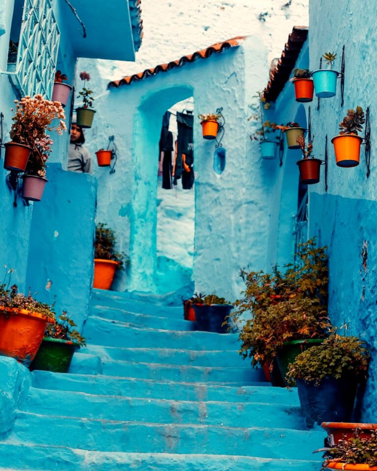 Blue streets of Chefchaouen, the blue city of Morocco