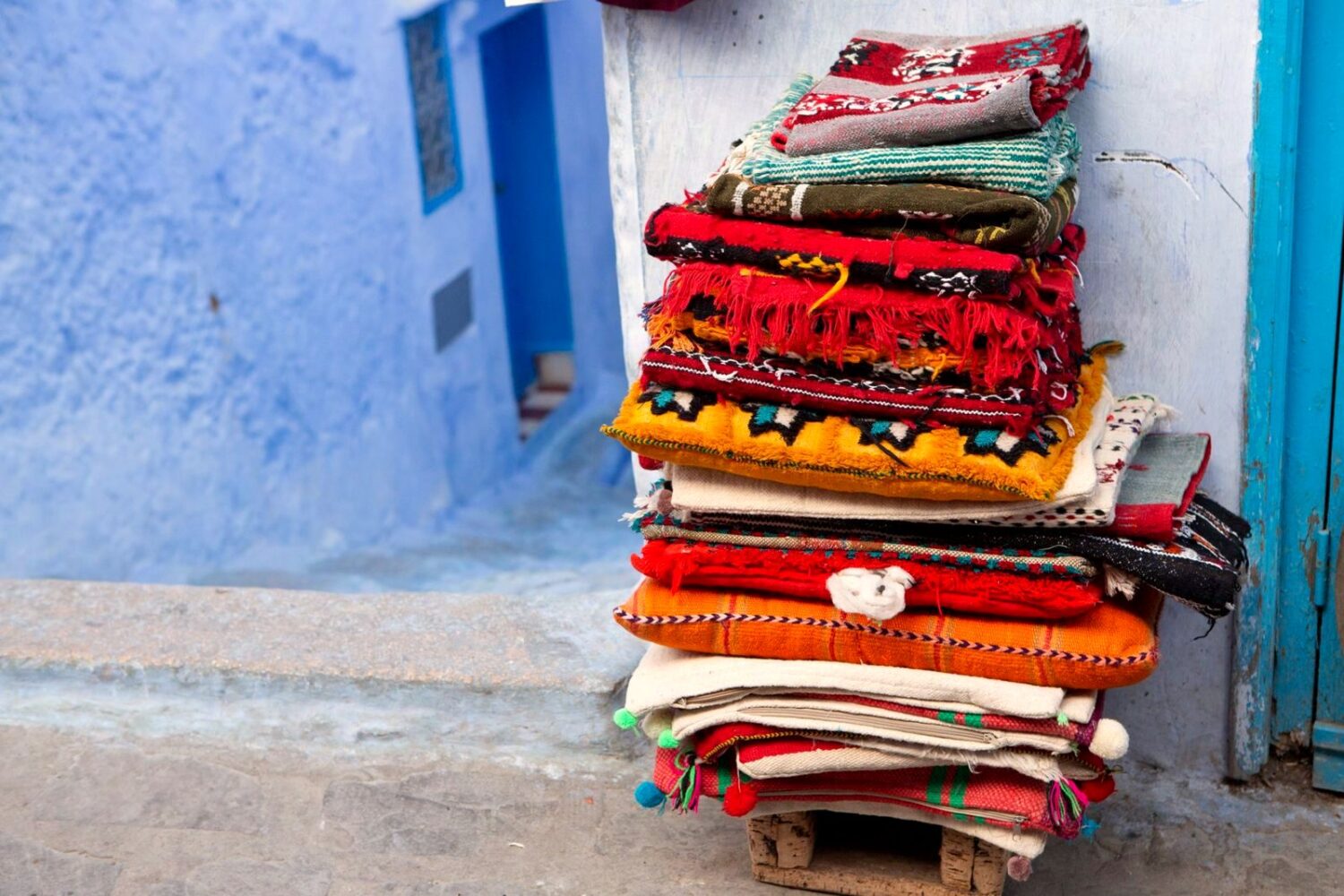 Blue streets of Chefchaouen, the blue city of Morocco