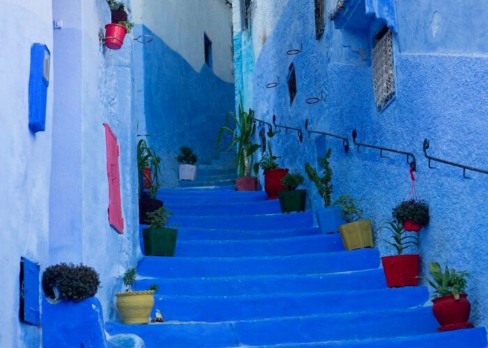 Blue streets of Chefchaouen, the blue city of Morocco