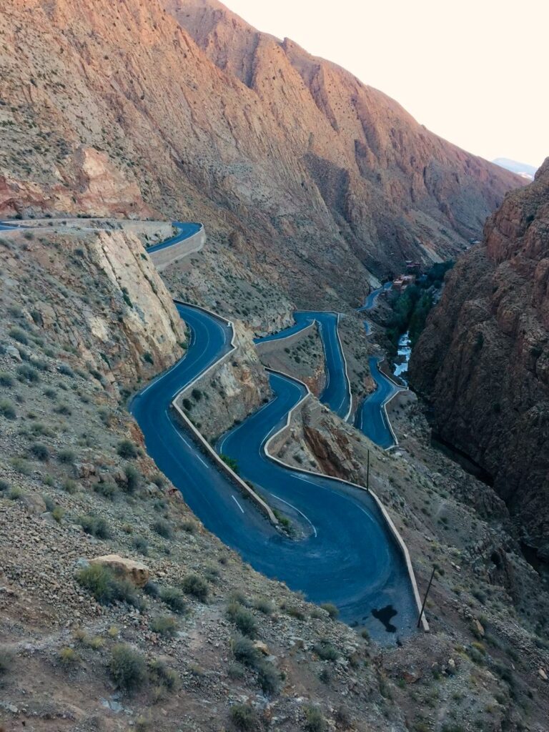 Winding road of the Dades Gorge, Morocco