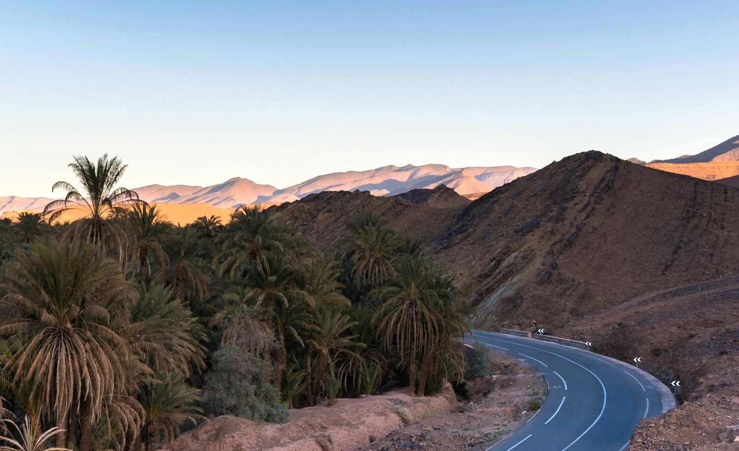 Road through the Draa Valley near Agdz, Morocco