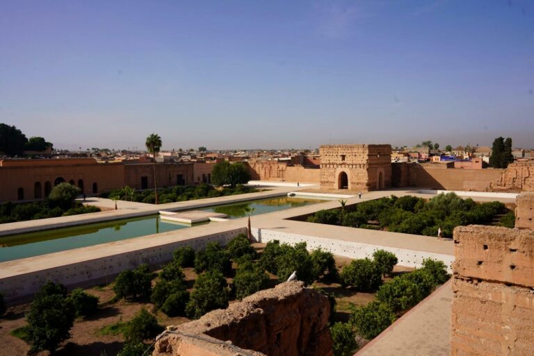El Badi Palace ruins and courtyard pools, Marrakech