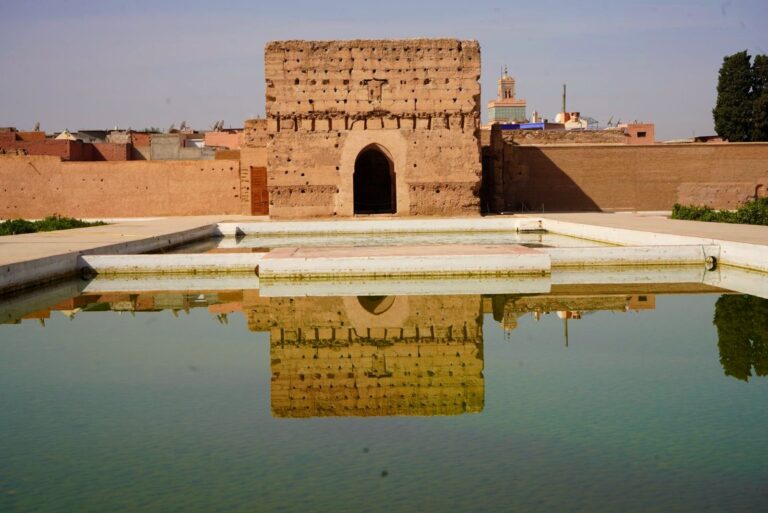 El Badi Palace ruins and courtyard pools, Marrakech