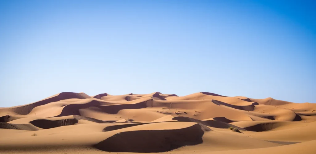 Orange sand dunes of Erg Chebbi near Merzouga