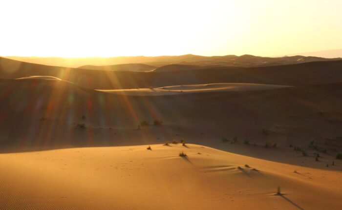 Sunset over the Erg Chigaga dunes, Morocco