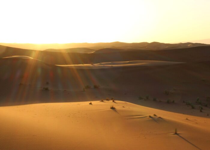 Sunset over the Erg Chigaga dunes, Morocco