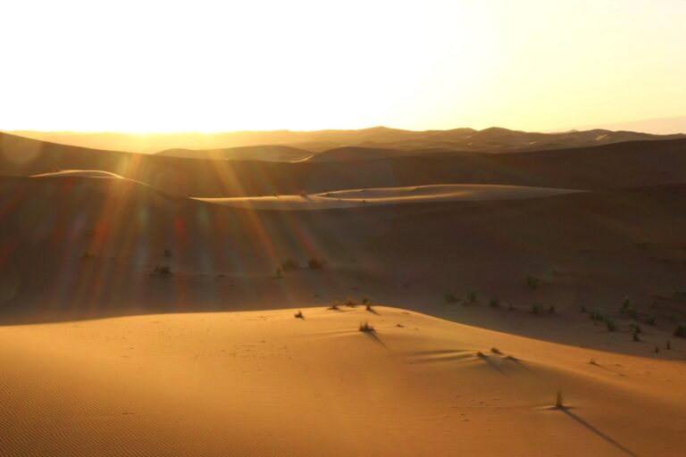 Sunset over the Erg Chigaga dunes, Morocco
