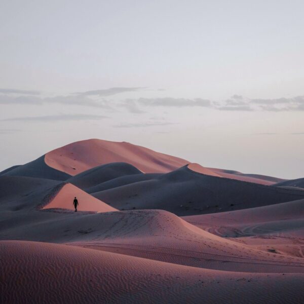 High dunes of Erg Chigaga at dusk, Morocco