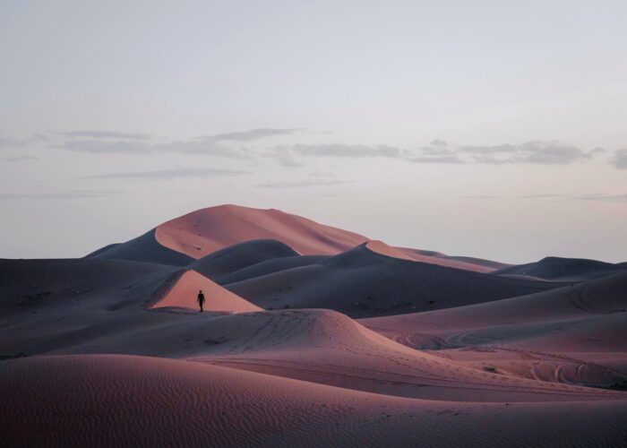 High dunes of Erg Chigaga at dusk, Morocco