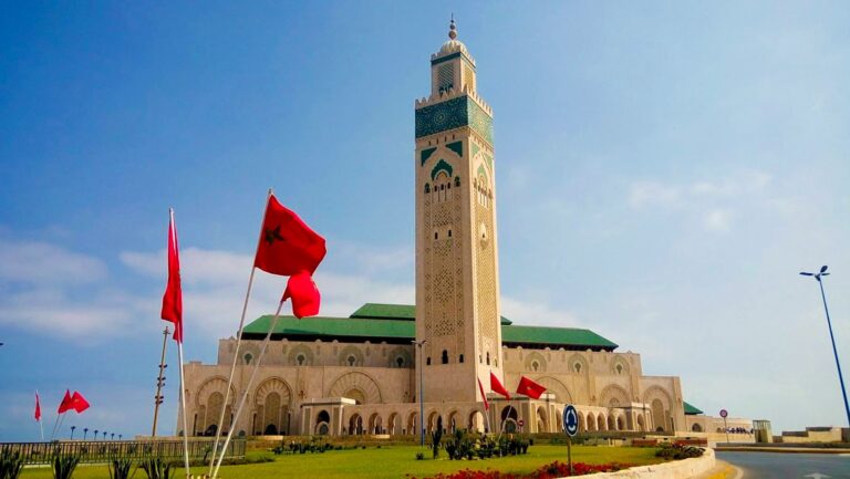 Hassan II Mosque on the Atlantic coast, Casablanca, Morocco
