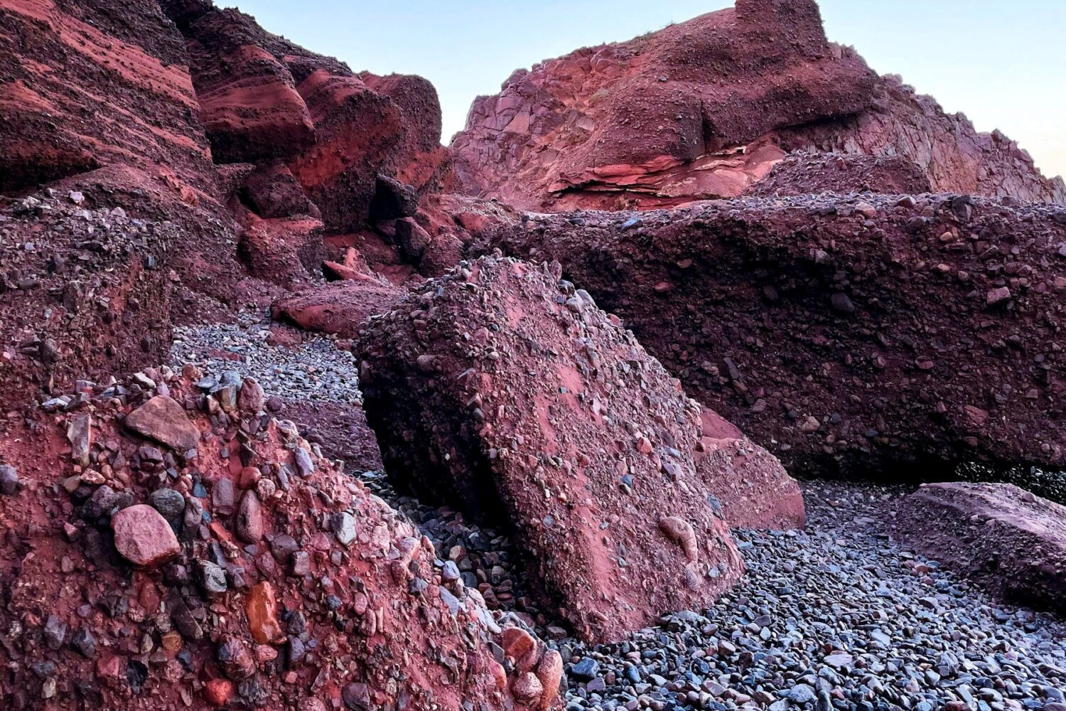 Red rocks on Legzira beach, Morocco
