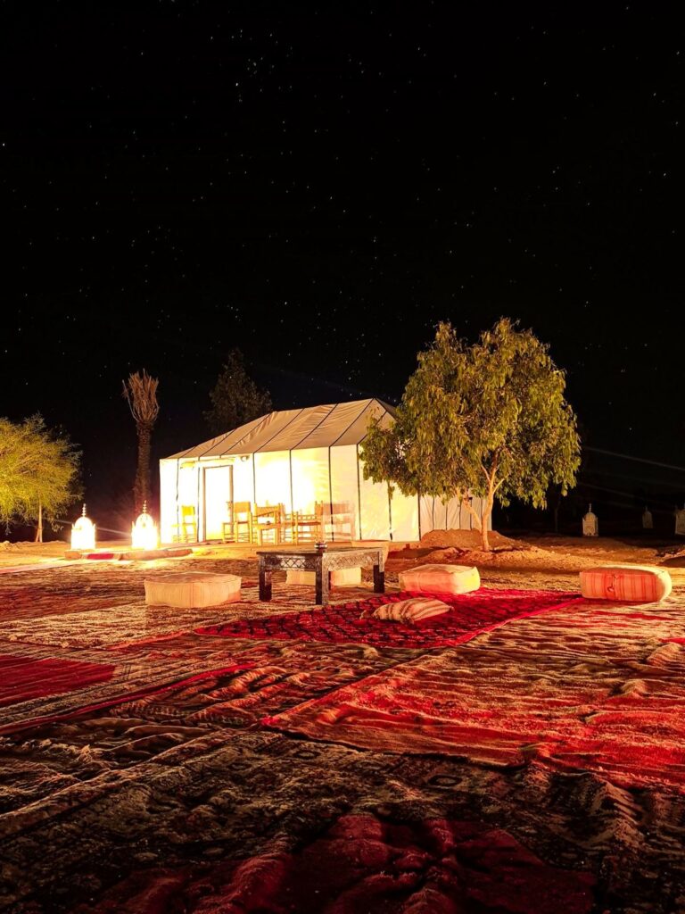 Berber desert camp in the Sahara near Merzouga, Morocco
