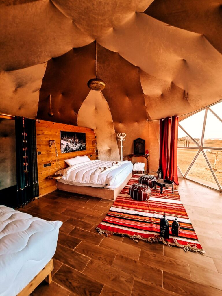 Luxury desert camp in the Sahara near Merzouga, Morocco