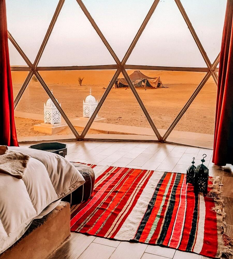 Berber desert camp in the Sahara near Merzouga, Morocco