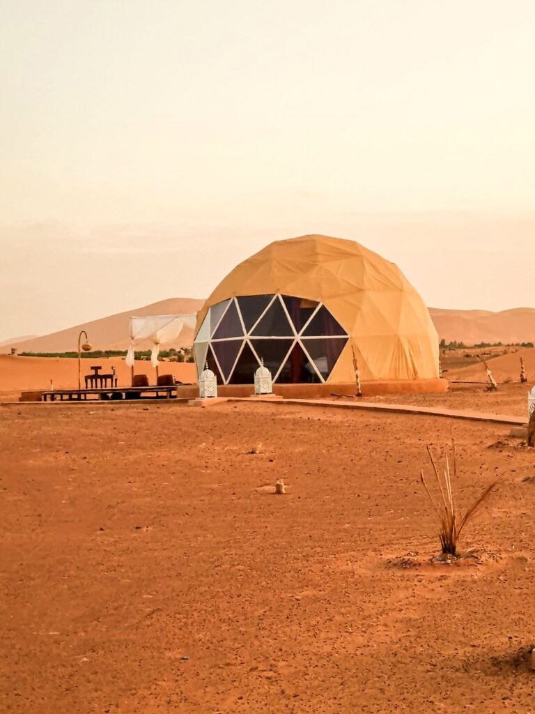 Berber desert camp in the Sahara near Merzouga, Morocco