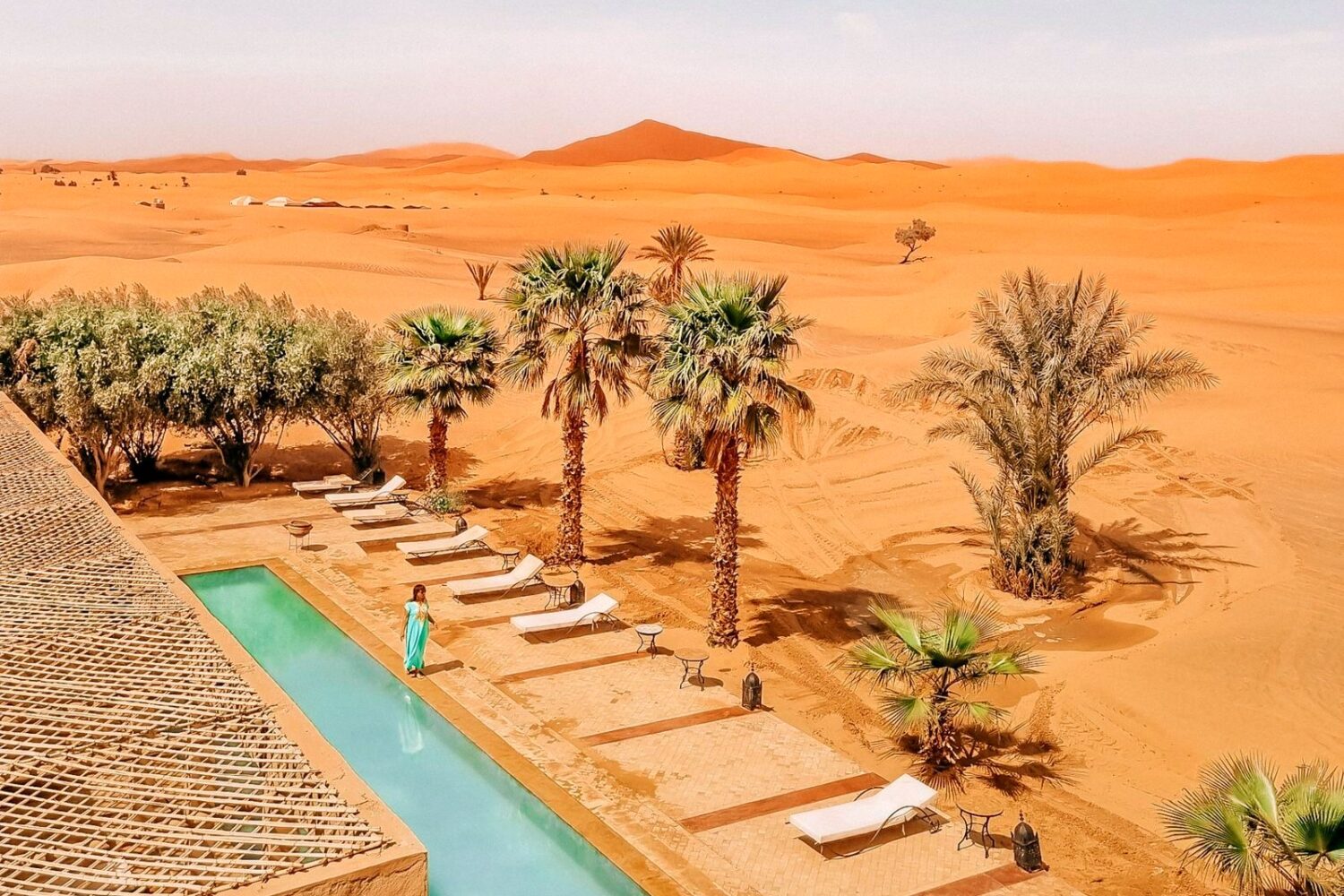 Berber desert camp in the Sahara near Merzouga, Morocco