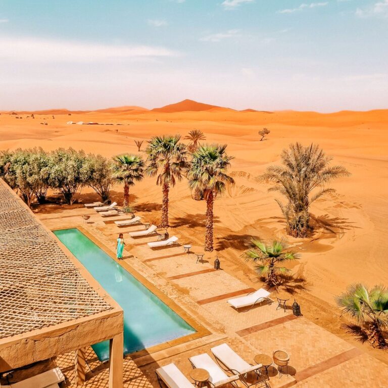 Berber desert camp in the Sahara near Merzouga, Morocco