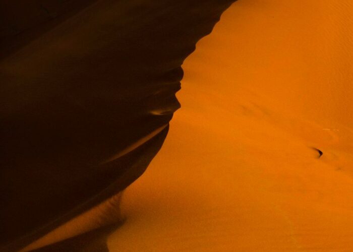 Erg Chebbi dunes and camels, Merzouga, Sahara Desert, Morocco
