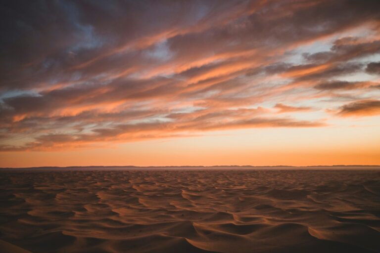 Desert near M'hamid at sunset, Morocco