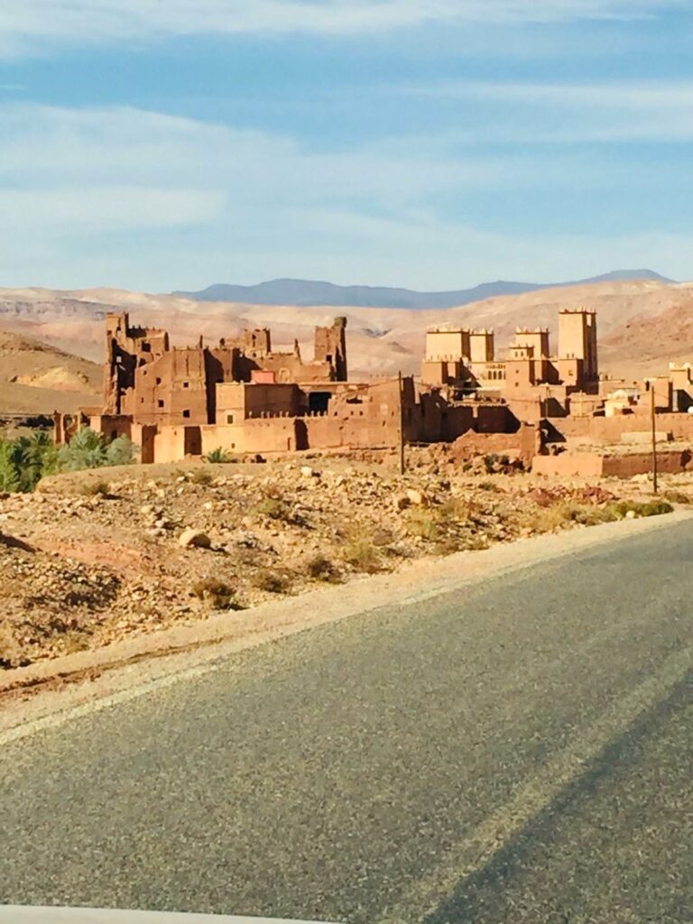 Old earthen kasbah ruins in southern Morocco