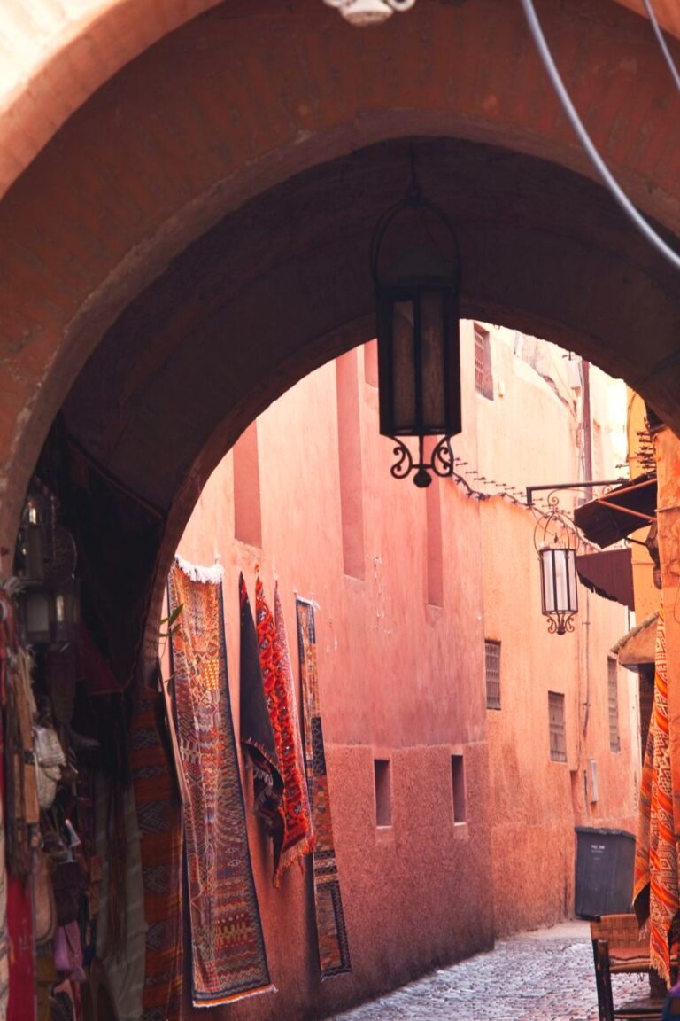 Traditional riad and medina lanes in Marrakech