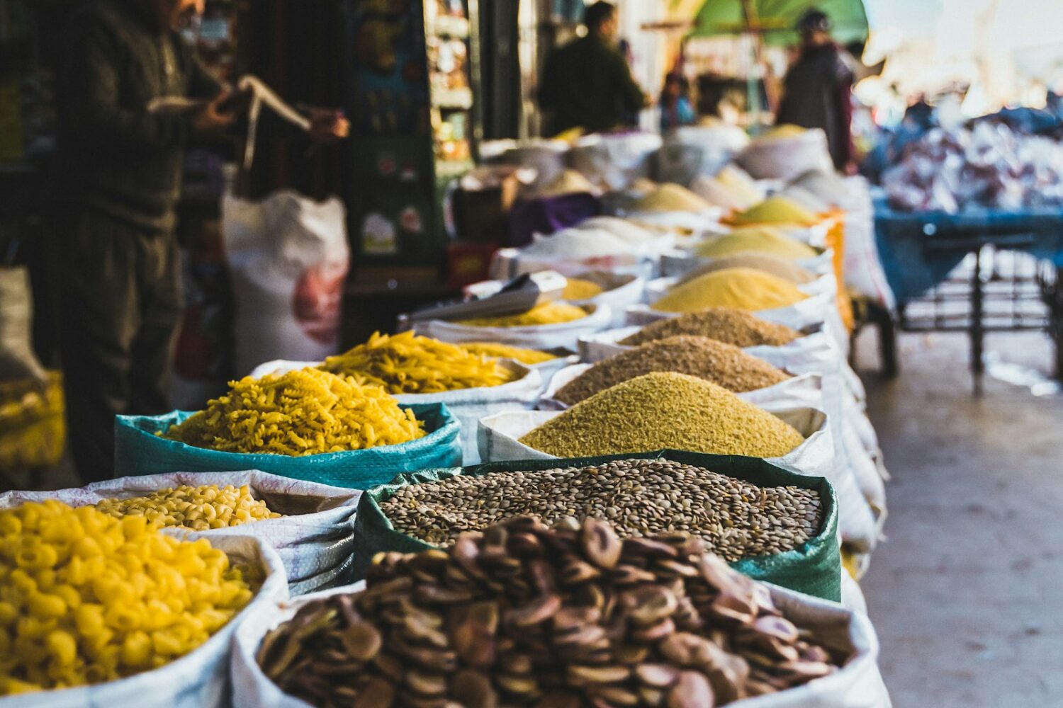 Spices on sale at a Moroccan market