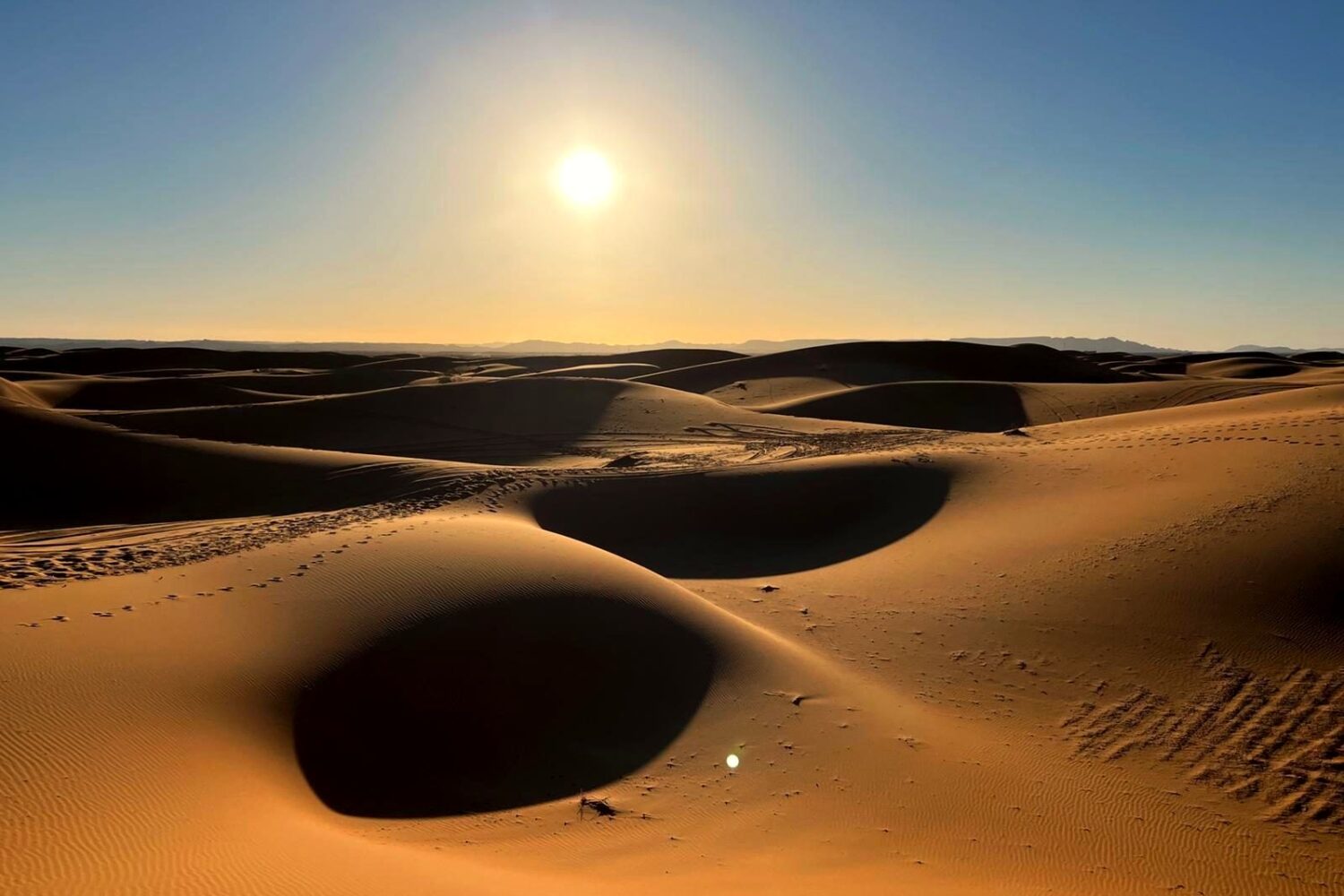 Sunset over the Erg Chebbi sand dunes near Merzouga, Morocco