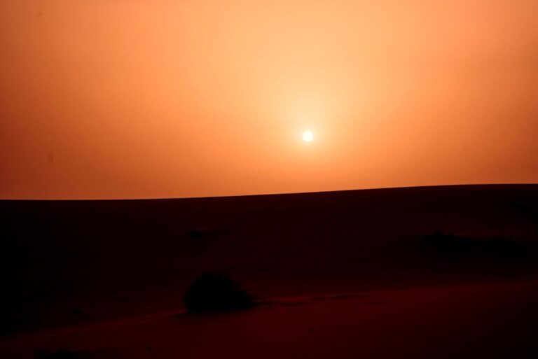 Sunset over the Erg Chebbi sand dunes near Merzouga, Morocco