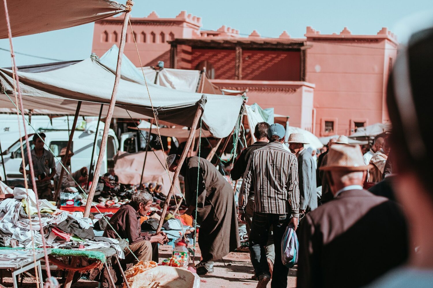 Stalls at a Moroccan market